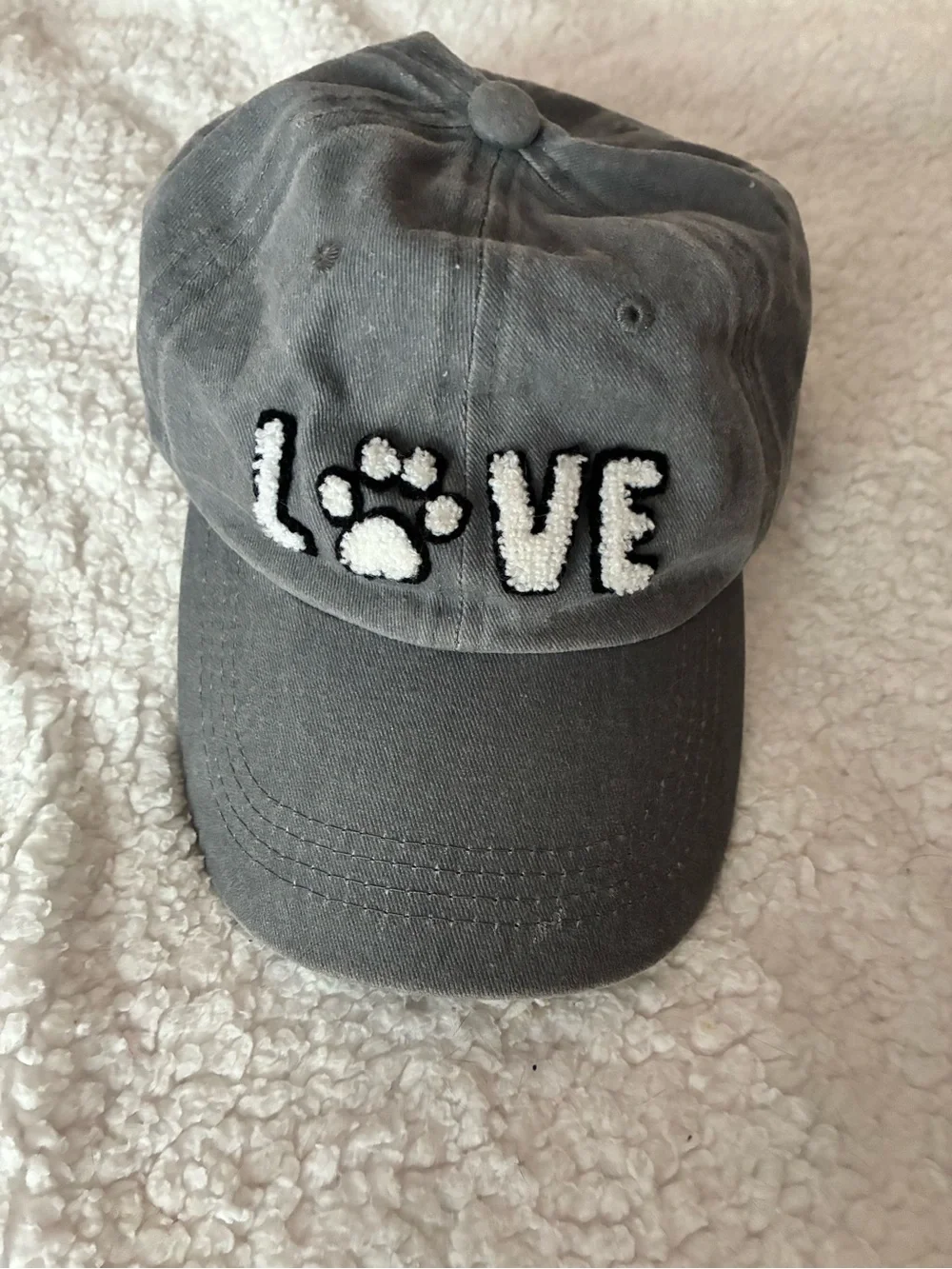 LOVE Paw Gray Baseball Cap